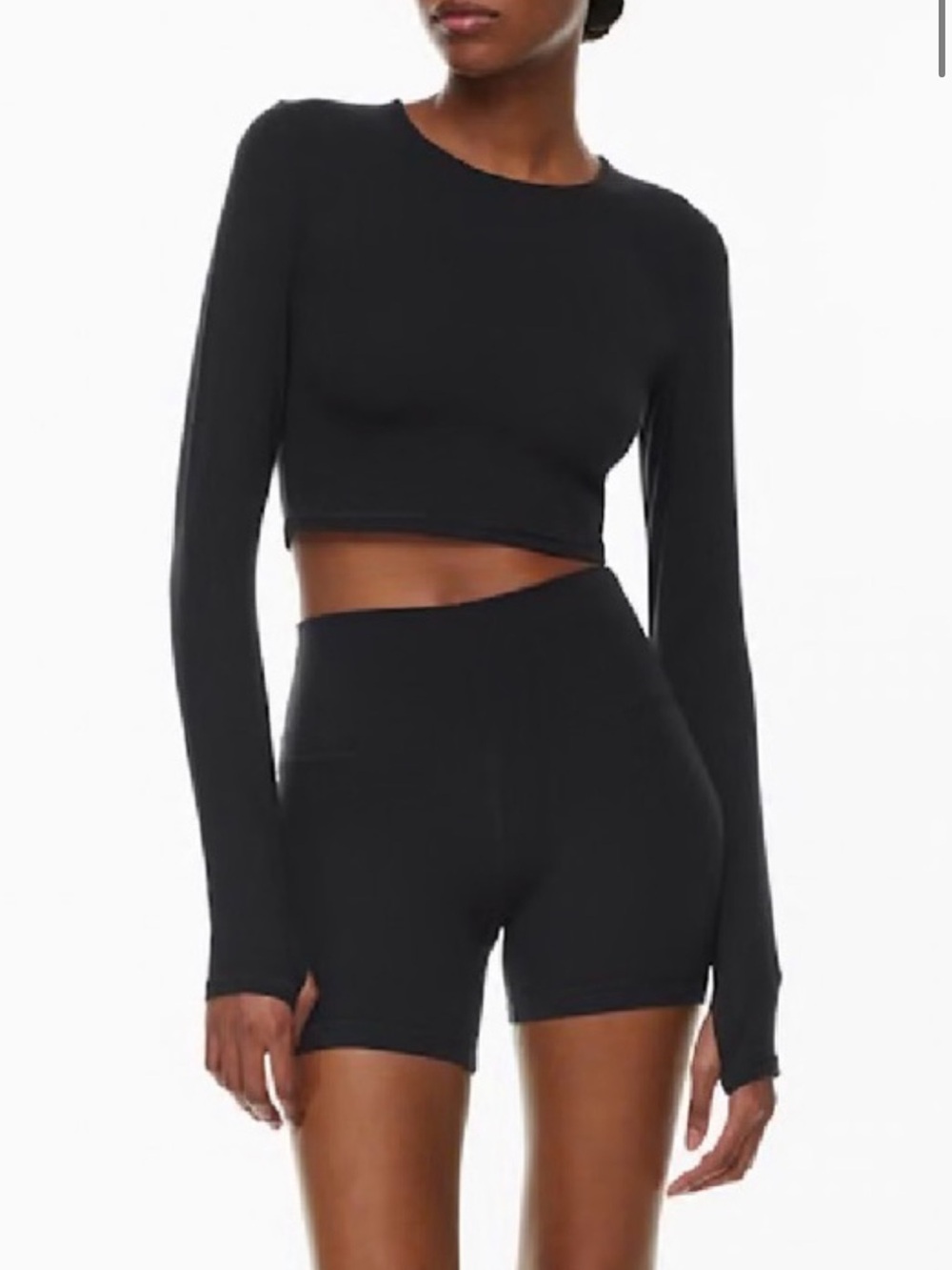 Tna Black Long Sleeve Cropped Top